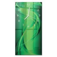 WANDUHR aus Glas 30x60 cm - Abstraktion - Grün, Glas (30/60/0.4cm) - TULUP