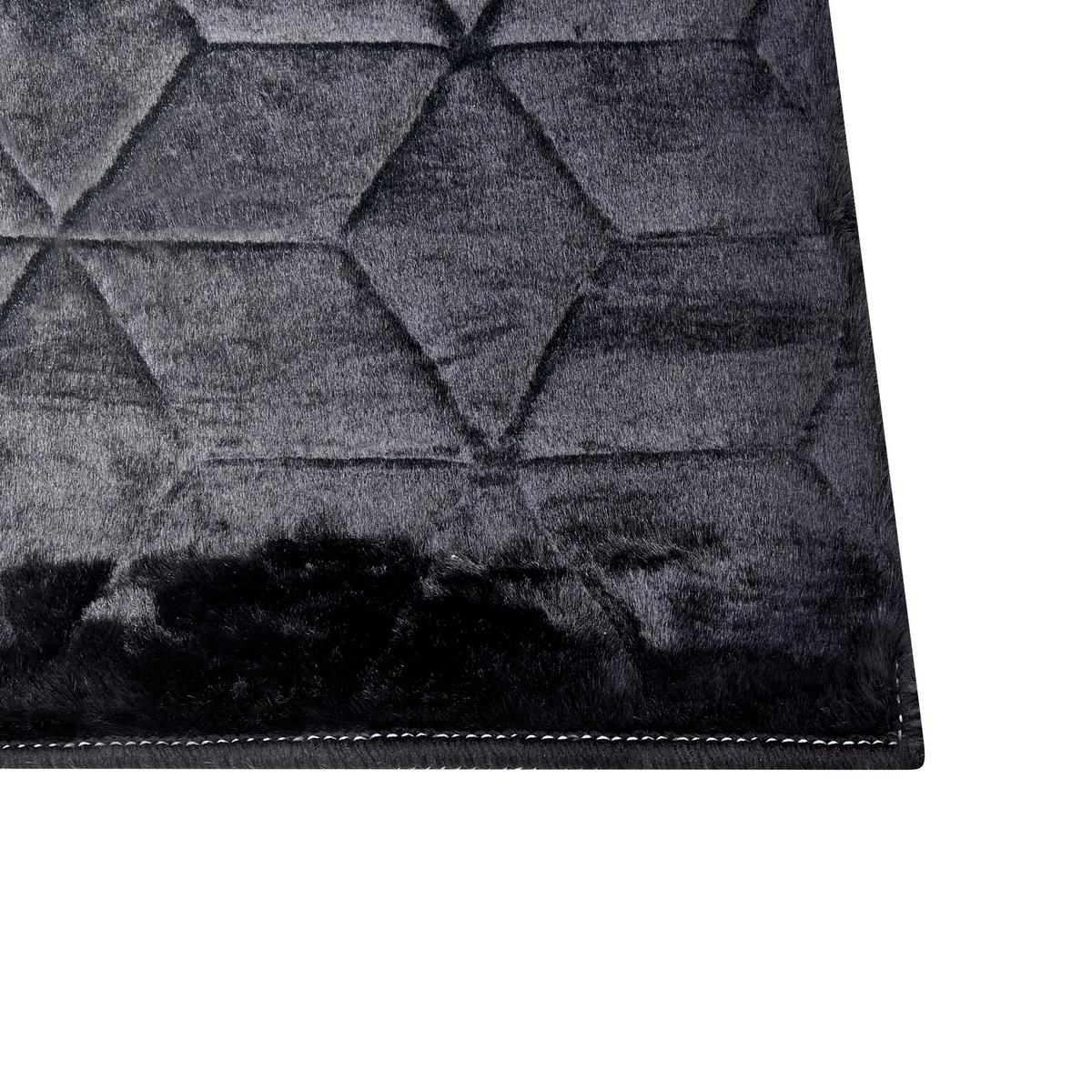 SHAGGY-KUNSTFELLTEPPICH Thatta 230/160 cm - Schwarz, Kunststoff (160/230cm) - Beliani