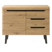 KOMMODE Eiche Artisan, schwarz 107 cm, Sideboard skandinavisch - Eichefarben/Schwarz, Holzwerkstoff (107/83/40cm) - Furn.Design