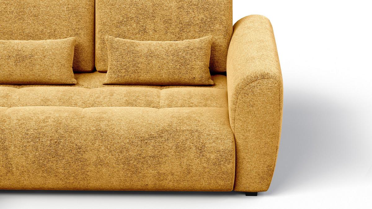 ECKSOFA SORENO 4-Sitzer, gelb - Gelb/Schwarz, Holz/Textil (293/171cm) - Wozimo