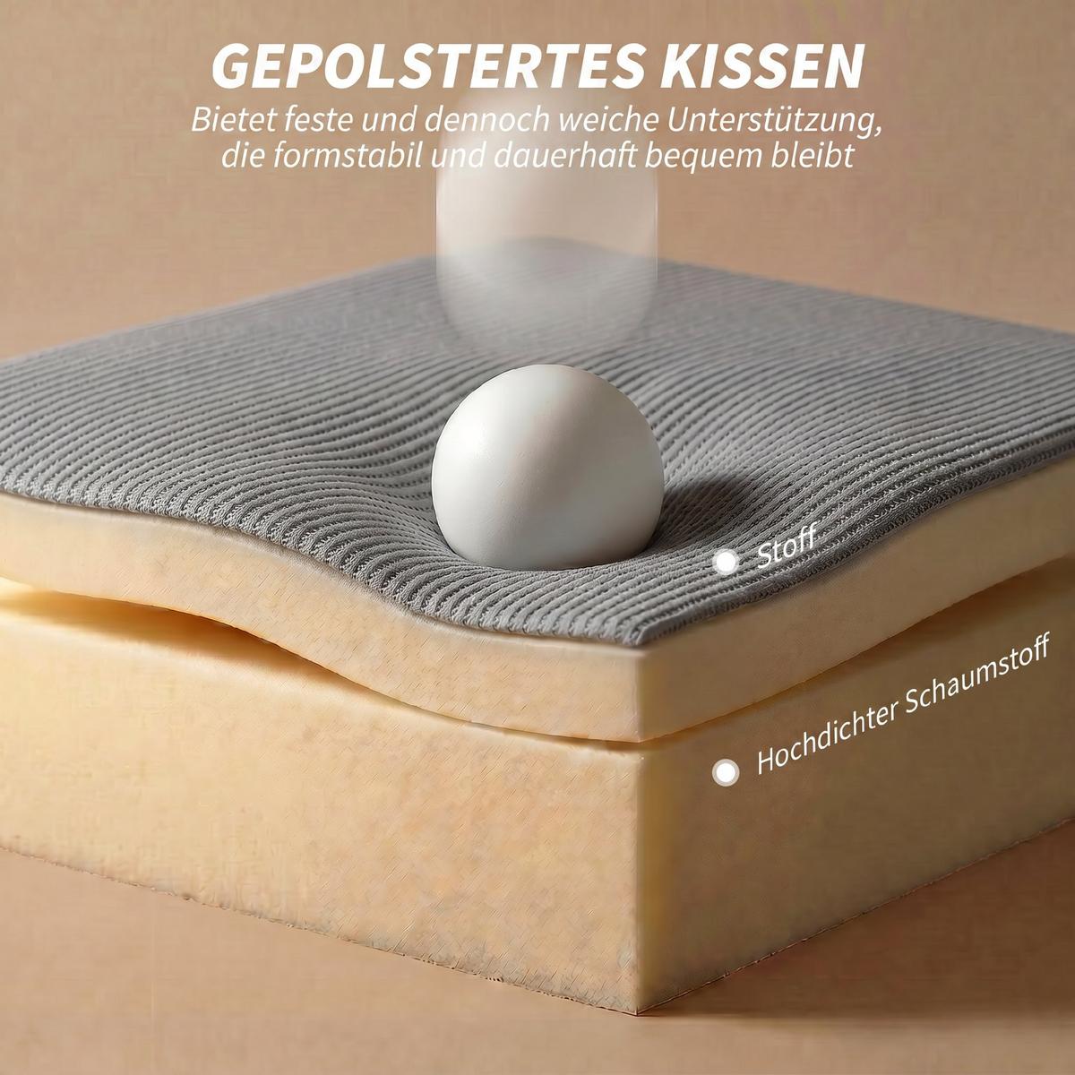 BÜROSTUHL Polyester Kunststoff Grau - Weiß/Grau, Kunststoff/Textil (63/125/64cm) - HOMCOM