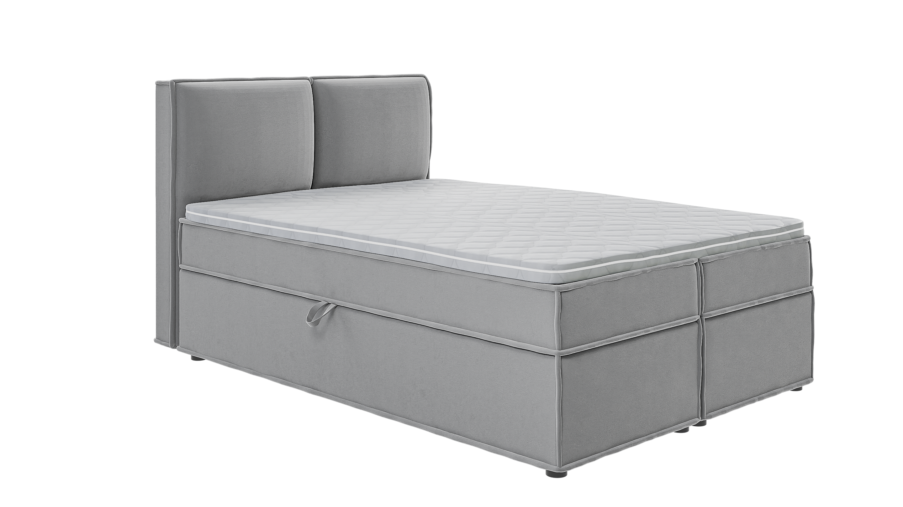 BOXBETT Eclipse 140/200 cm Grau Luxusmicrofaser - Schwarz/Grau, Holz/Kunststoff (140/200cm) - S-Style