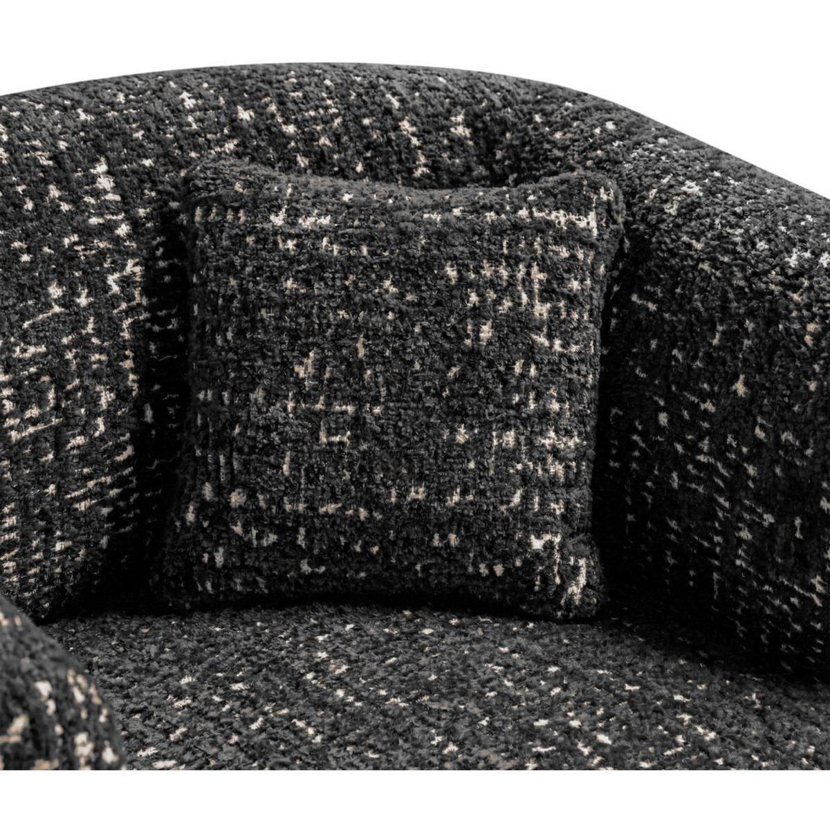 SESSEL Laila, Drehsessel mit runder Form, Schwarz, Geflecht-Stoff - Schwarz, Textil (95/75/97cm) - Beautysofa