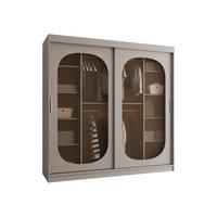 SCHWEBETÜRENSCHRANK Bahrajn 200 - Kaschmir/Silberfarben, Holzwerkstoff/Kunststoff (200/200/62cm) - MIRJAN24