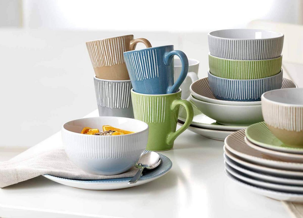 FRÜHSTÜCKS-SET Banda Beige 18-tlg. - Beige, Keramik (2/2/2cm) - Ritzenhoff Breker