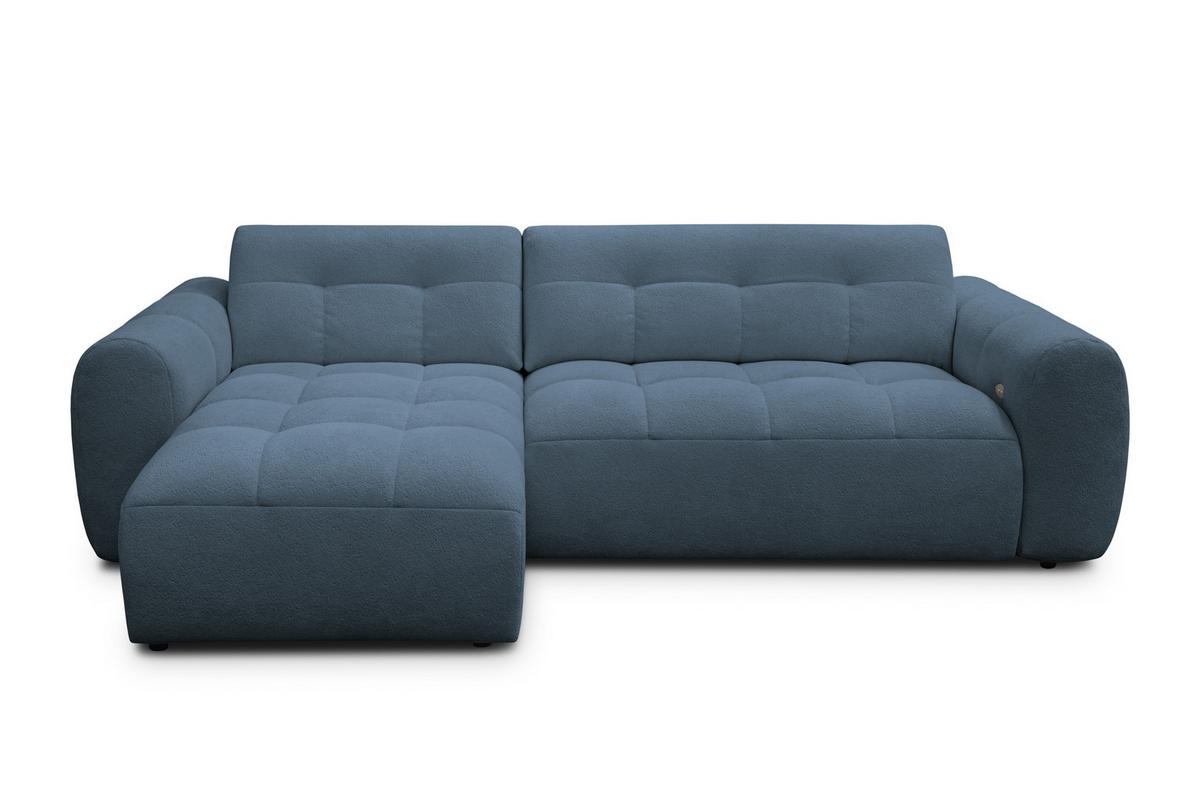 ECKSOFA LUMERO 4-Sitzer LINKS, marineblau - Blau/Schwarz, Holz/Textil (275/166cm) - Courtois Laville