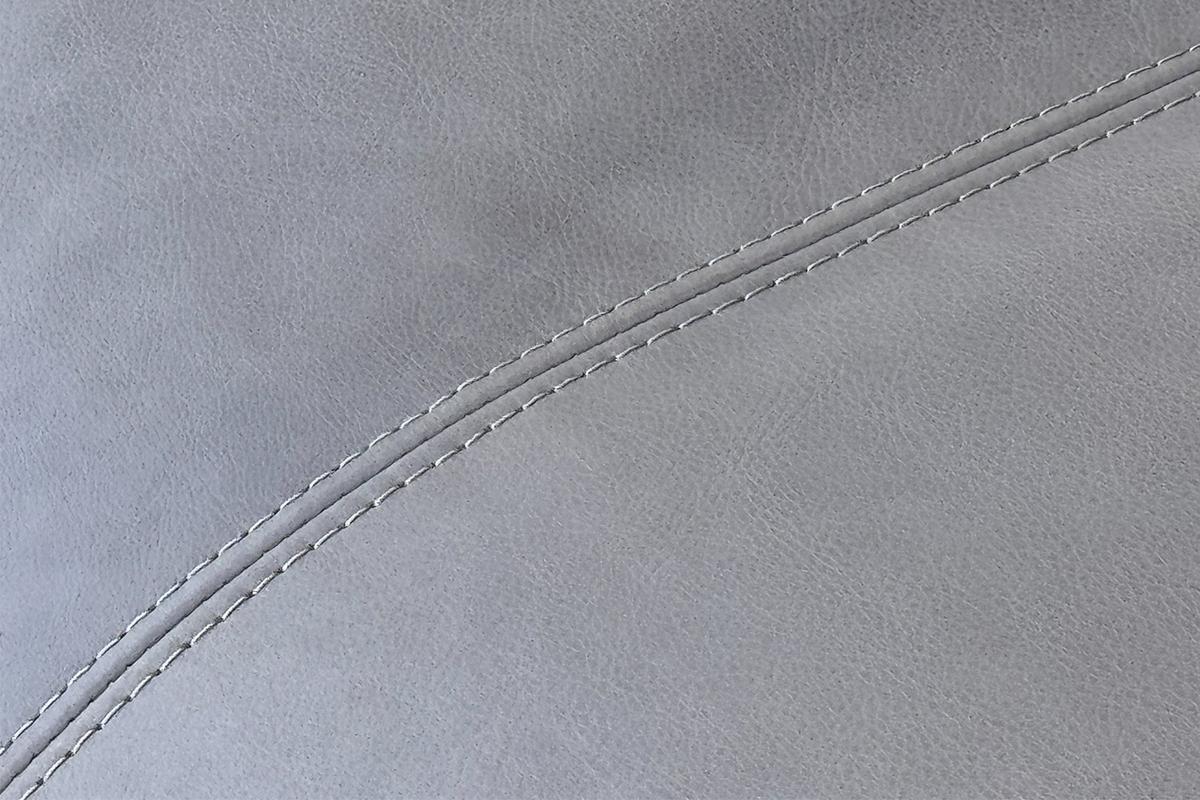 POLSTERHOCKER CELESTE Grau Leder - Grau, Leder/Kunststoff (120/48/80cm) - KAWOLA