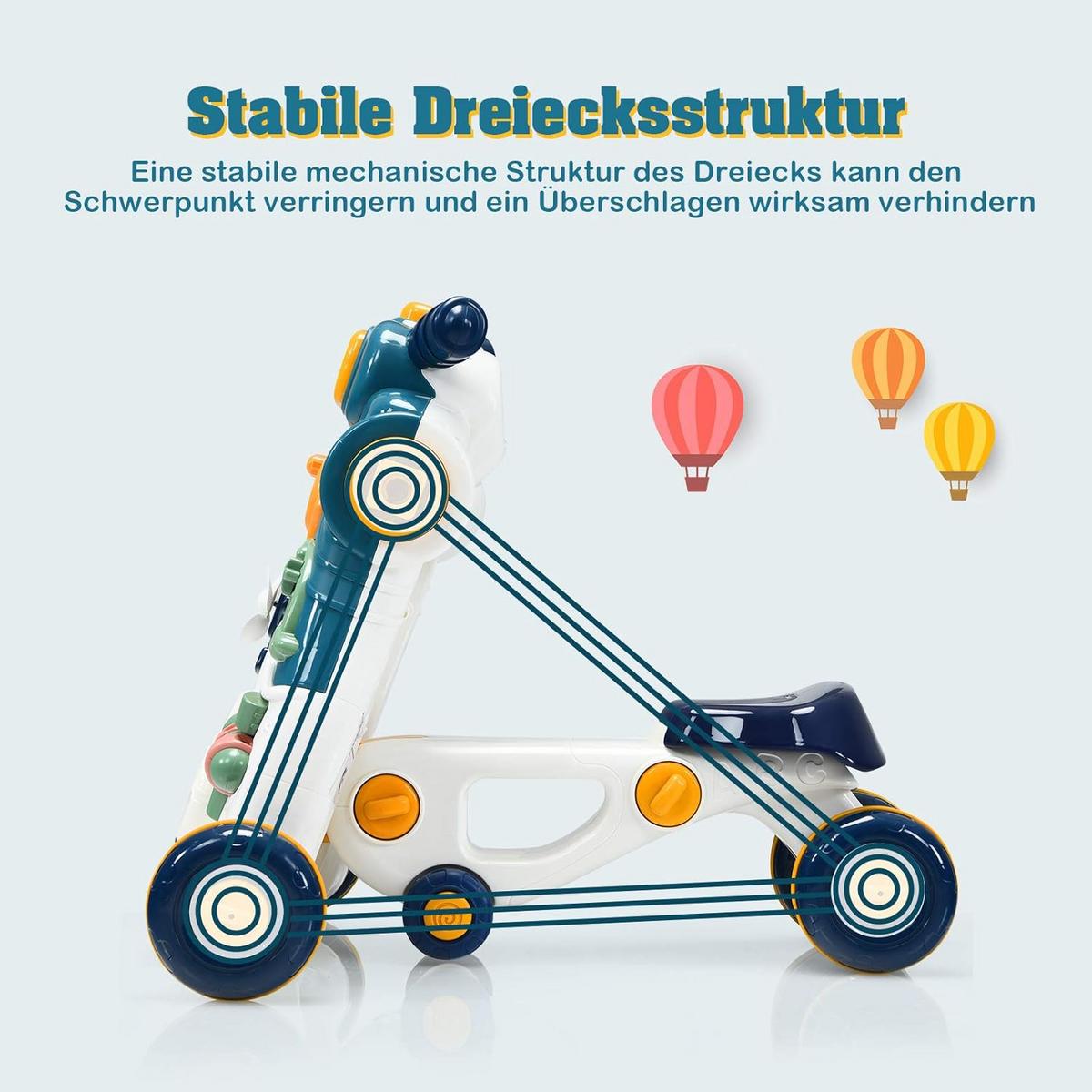 LAUFLERNWAGEN Blau - Blau, Kunststoff (56/46/46cm) - COSTWAY