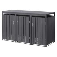 MÜLLTONNENBOX 3er Anthrazit - Anthrazit, Metall (200/120/80cm) - ML-DESIGN