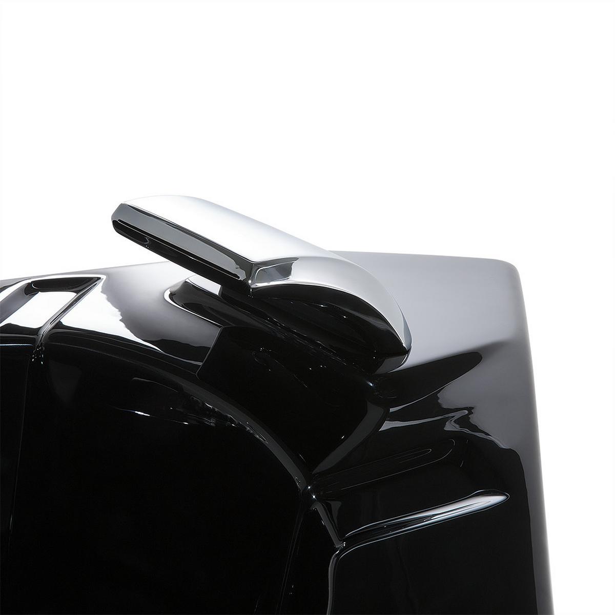 WHIRLPOOL-BADEWANNE mit LED 155x214x60 cm schwarz Martinica - Schwarz, Kunststoff (155/60/214cm) - Beliani