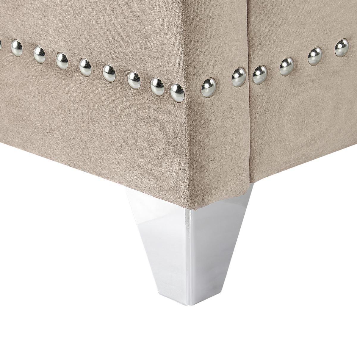 POLSTERBETT 180/200cm Taupe Ayette - Taupe, Textil (180/200cm) - Beliani