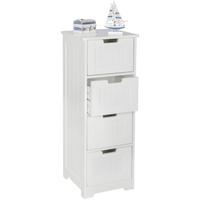 BADSCHRANK Weiß 30x83x30 cm im Landhausstil aus MDF mit 4 Schubladen PATTI - Weiß, Holzwerkstoff (30/83/30cm) - KADIMA DESIGN