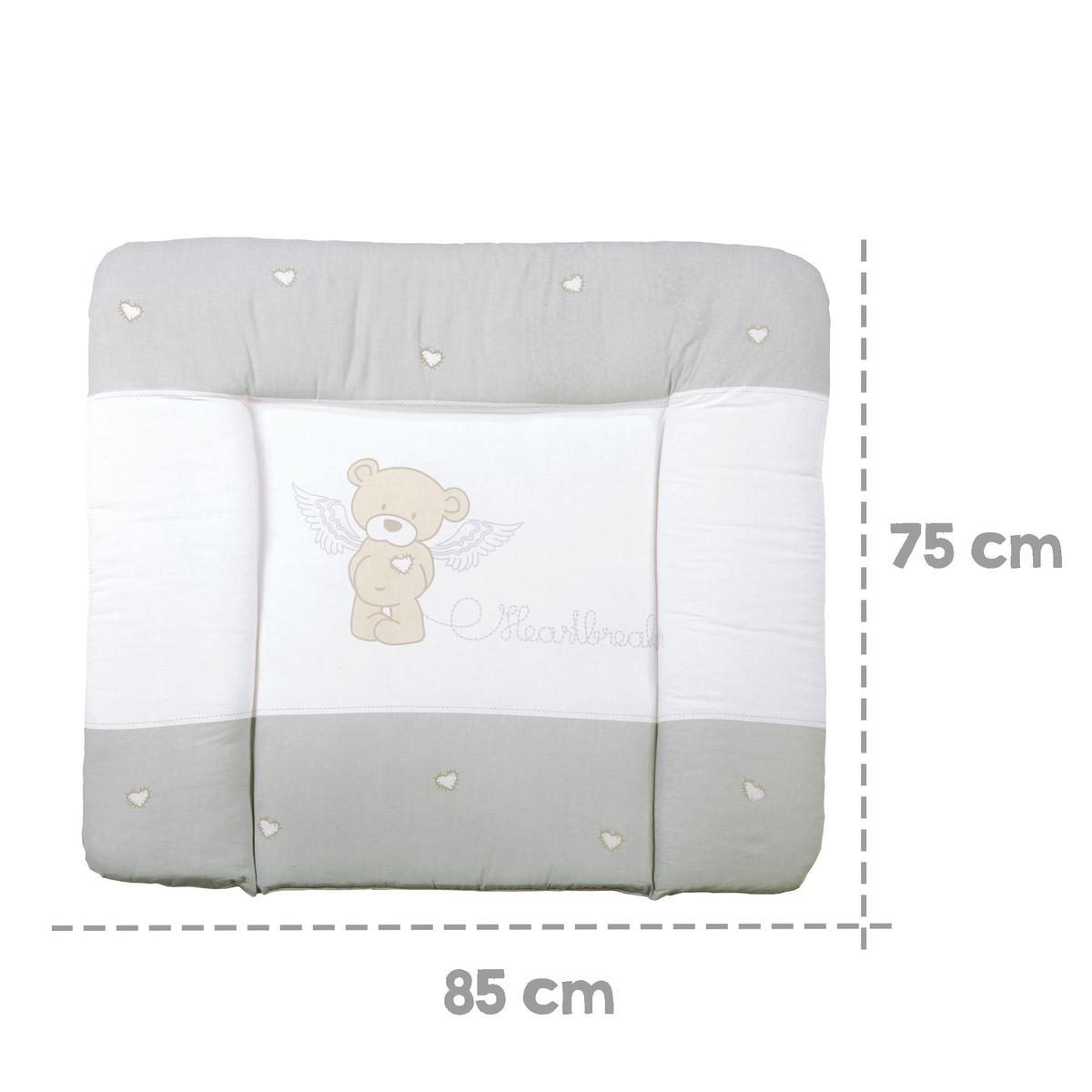 WICKELAUFLAGE Heartbreakerbär - Hellgrau, Textil (85/75cm) - Roba
