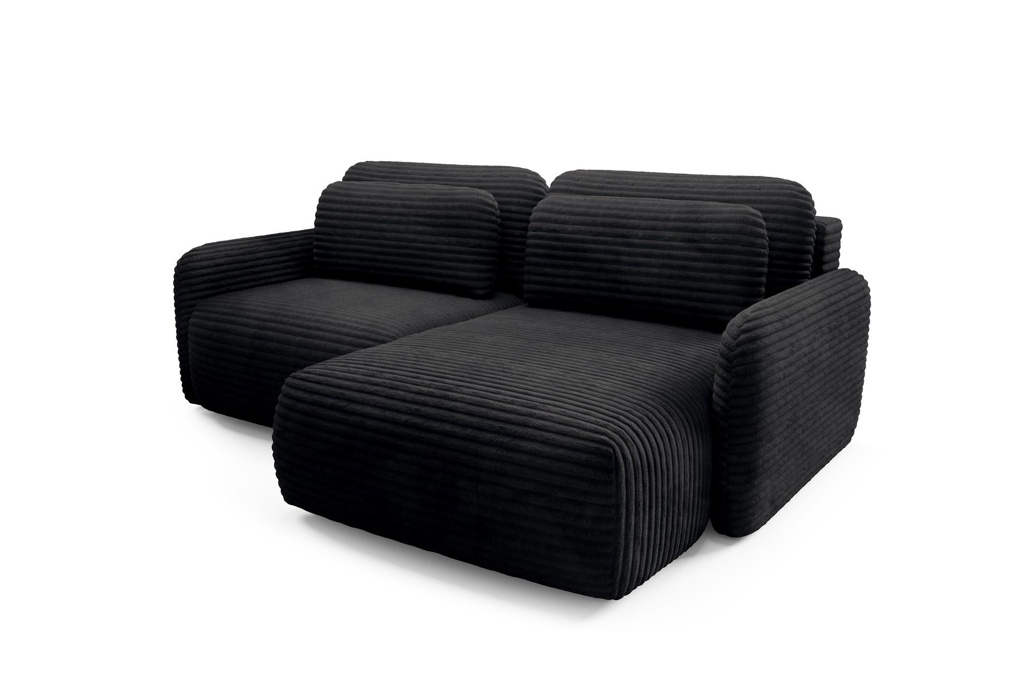 ECKSOFA Simone Mit Schlaffunktion - Schwarz, Holzwerkstoff/Textil (165/240cm) - Fun Möbel