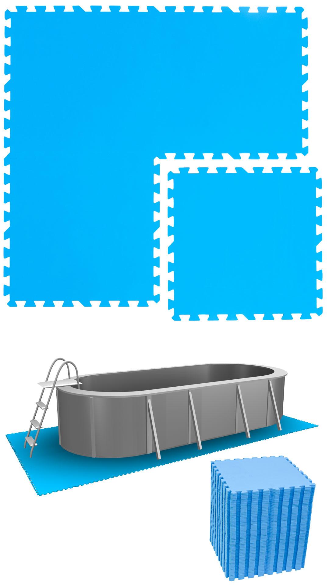 POOLMATTEN 13,1m²52 EVA Matten 50 cm Blau - Blau, Kunststoff (50/50cm) - eyepower