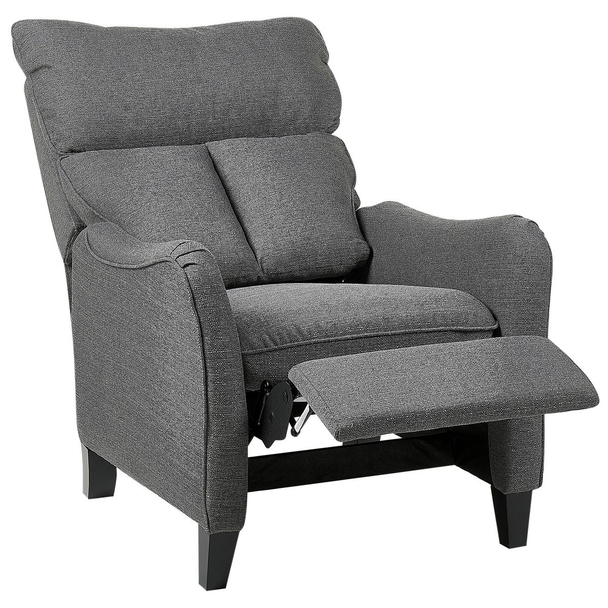 SESSEL grau manuell verstellbar Royston - Schwarz/Grau, Textil (68/108/73cm) - Beliani