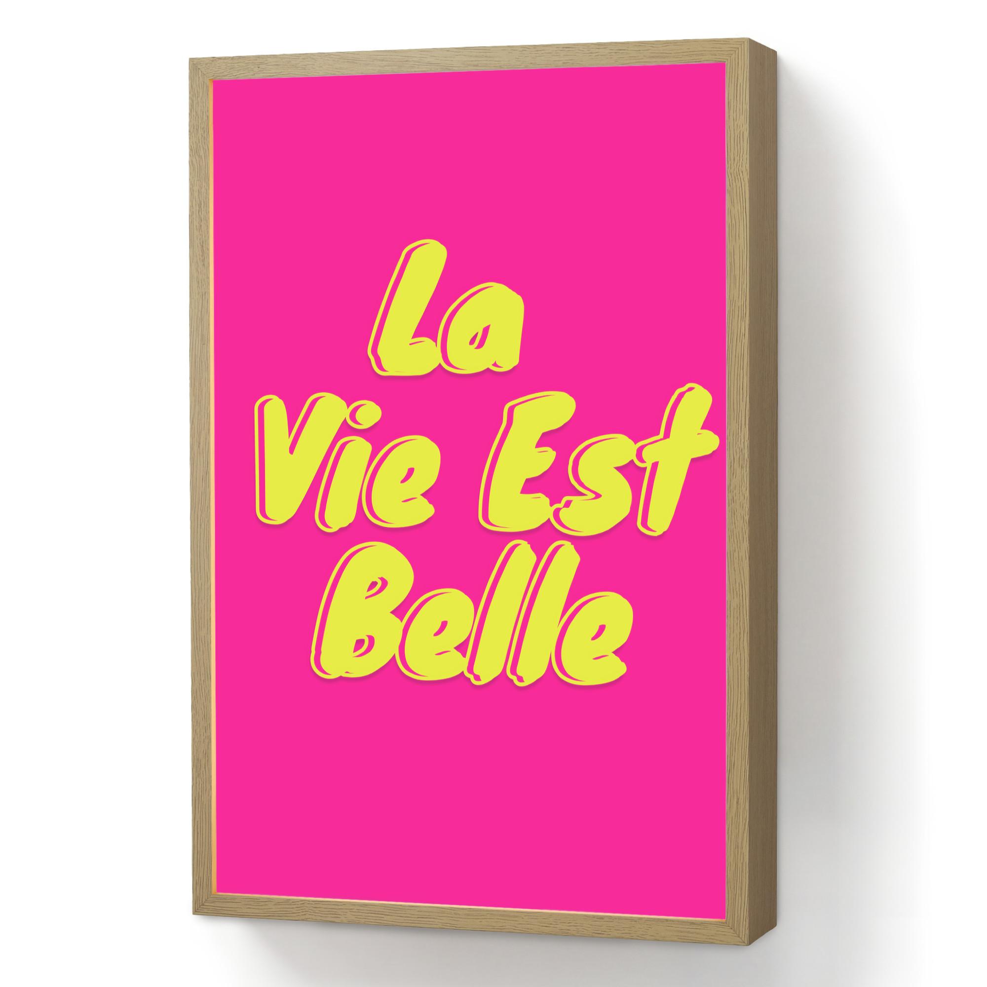 WANDLEUCHTE MIT AKKU Zitat - Retro - Rosa 40x60 cm - Pink, Holzwerkstoff (40/60/8cm) - OnlyWow