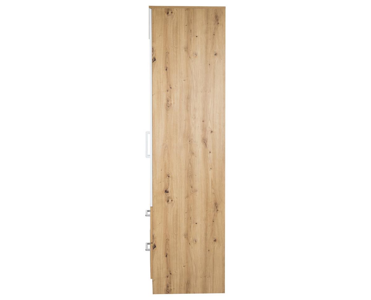 KLEIDERSCHRANK 90/201/54 cm Weiß Artisan Oak mit Drehtüren - Silberfarben/Weiß, Holzwerkstoff/Kunststoff (90/201/54cm) - arthur berndt