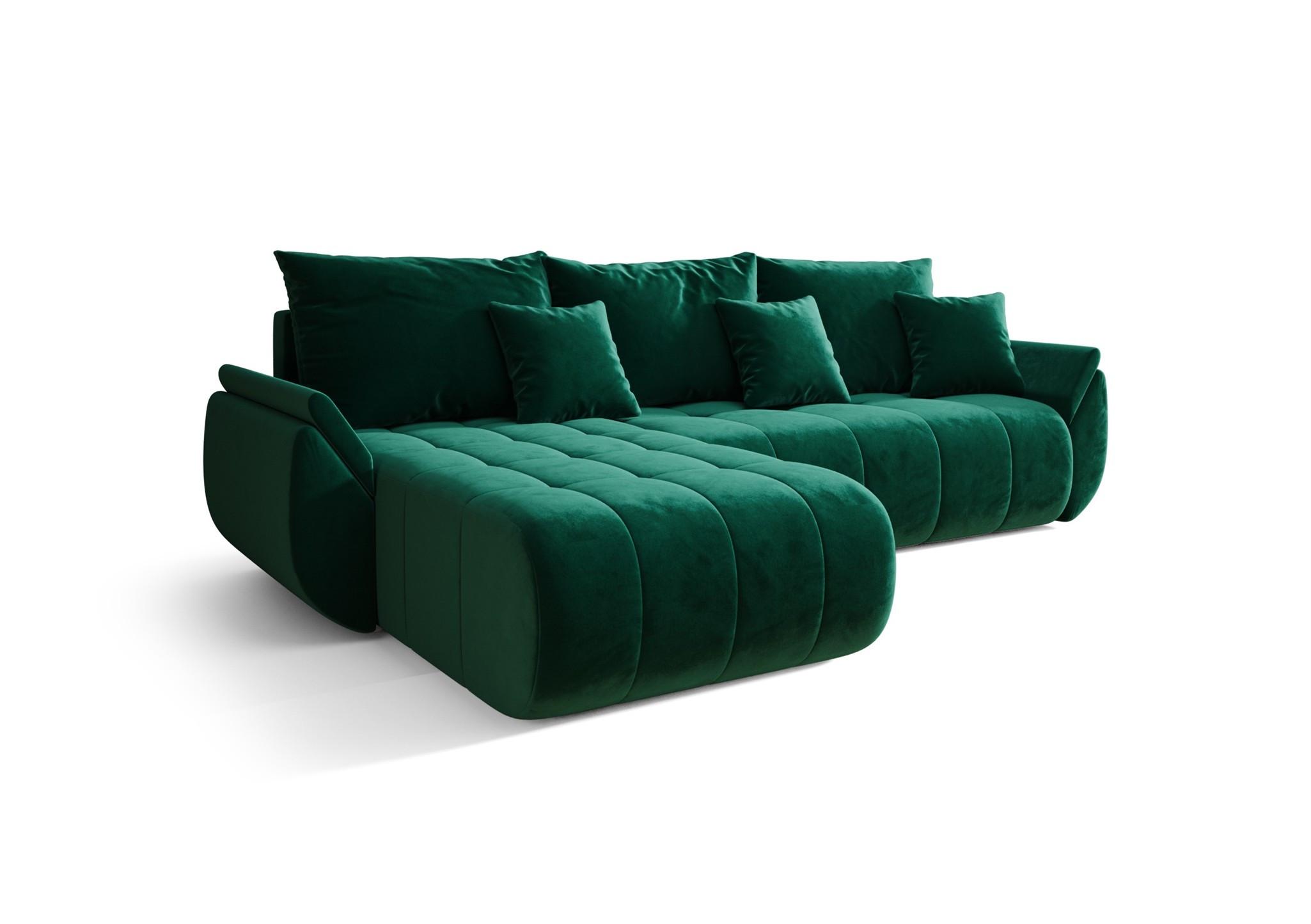 ECKSOFA Akita - Grün, Holzwerkstoff/Textil (280/185cm) - Fun Möbel