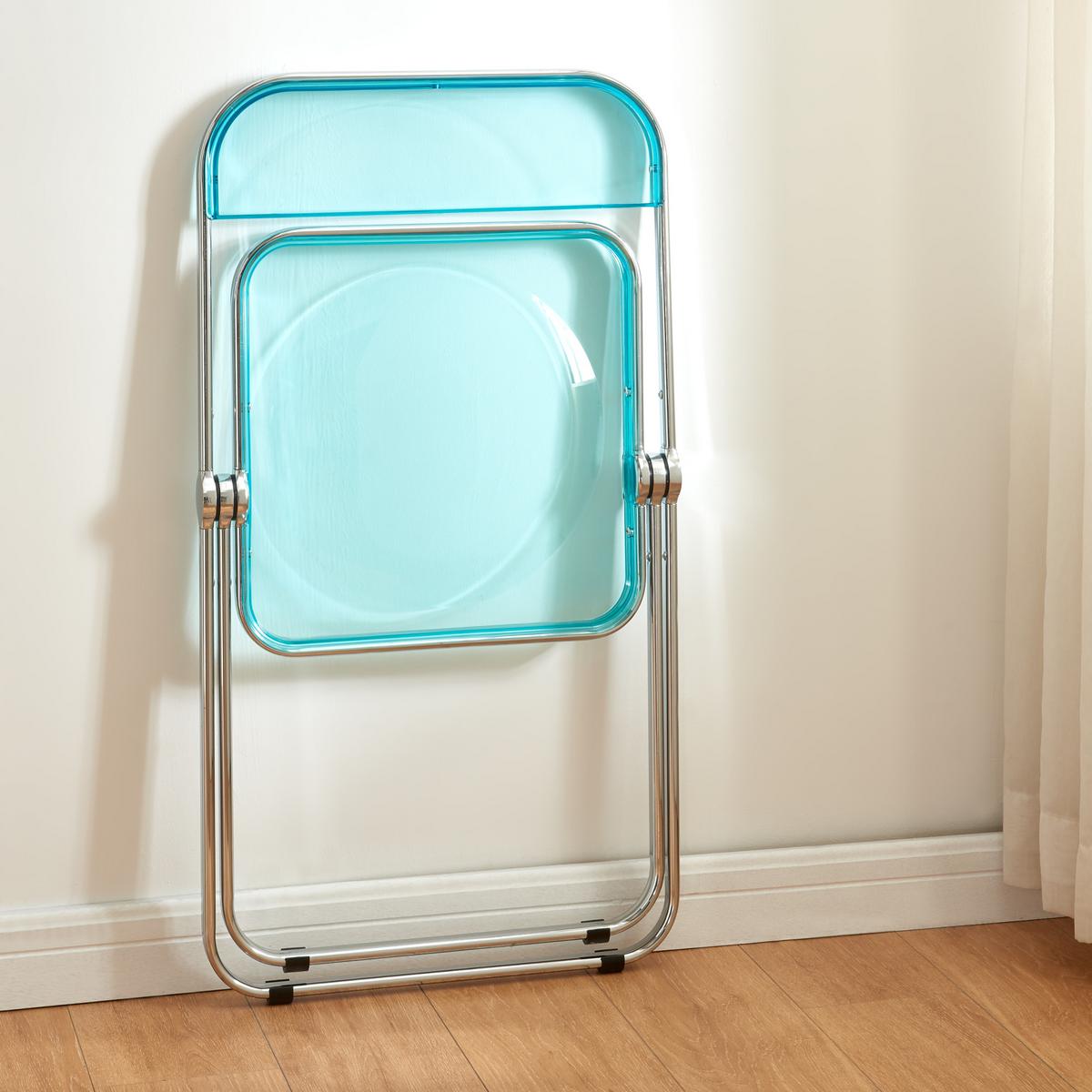 KLAPPSTUHL-SET Pornainen 2 TLG. - Hellblau, Kunststoff/Metall (46/74/47cm) - [en.casa]
