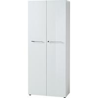 AKTENSCHRANK MUENCHEN 80x37x196cm | 5 Ordnerhöhen | Glasfront & Abschließbar | Weiß - Weiß, Holzwerkstoff/Metall (80/196/37cm) - KADIMA DESIGN