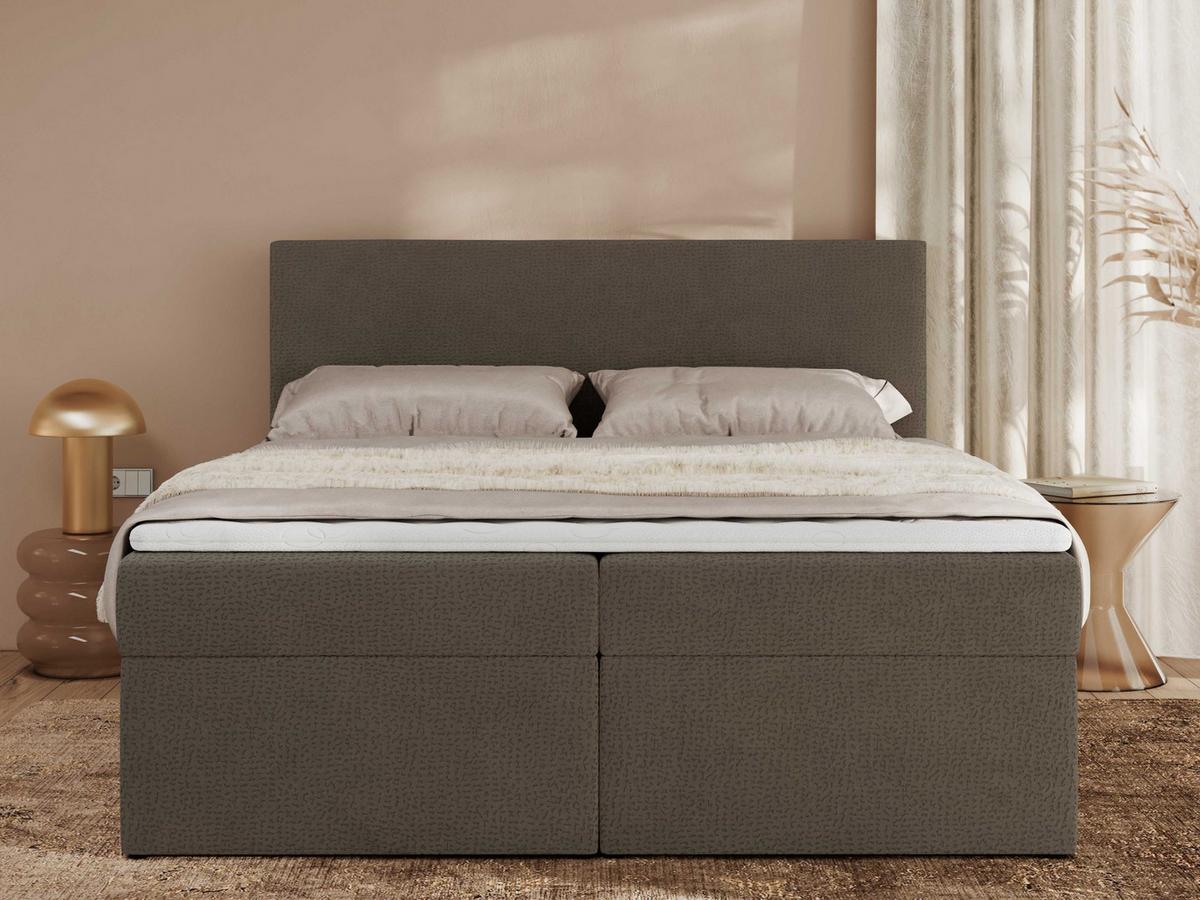 BOXBETT JAGUAR 140/200 - Braun Struktur - H3 - Braun, Holz/Textil (140/200cm) - MKS