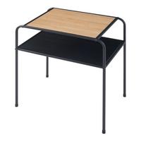 BEISTELLTISCH Krødsherad - Eichefarben/Schwarz, Holzwerkstoff/Metall (36/51/55cm) - [en.casa]