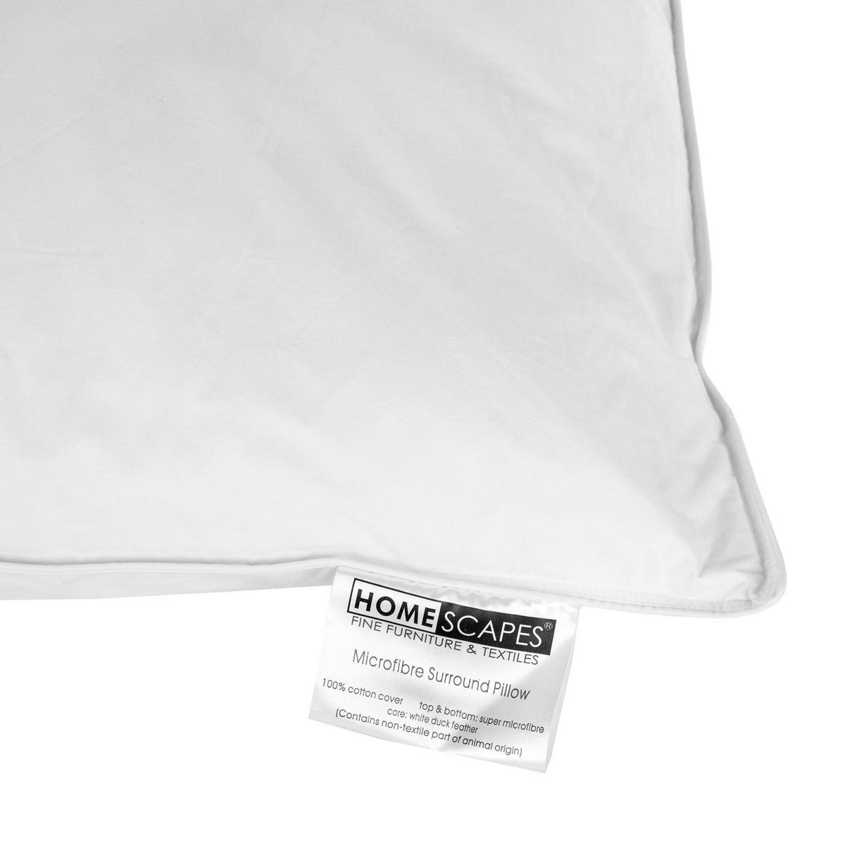 KOPFKISSEN Mikrofaser mit Federkern, 48/74 cm - Weiß, Textil (48/74cm) - Homescapes