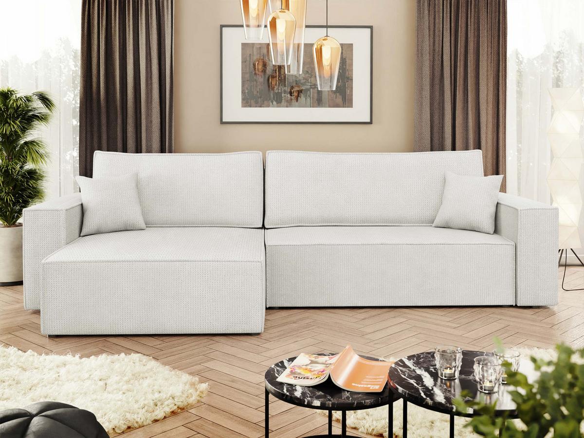 ECKSOFA Karl - Creme/Schwarz, Holz/Kunststoff (272/145cm) - MIRJAN24