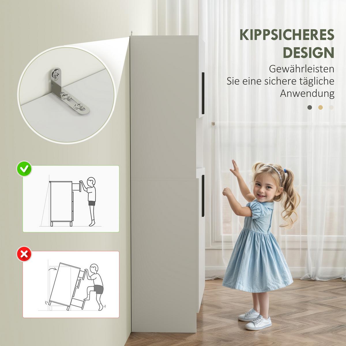KÜCHENSCHRANK Spanlatte 79/40/175 cm Weiß - Weiß, Holzwerkstoff (40/175/79cm) - HOMCOM