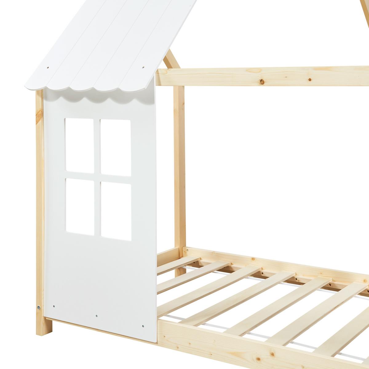 HAUSBETT Tostedt - Naturfarben, Holz (90/200cm) - [en.casa]