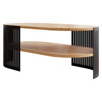 COUCHTISCH Fikoli Oval II - Eichefarben/Schwarz, Holzwerkstoff/Metall (100/50/40cm) - MIRJAN24