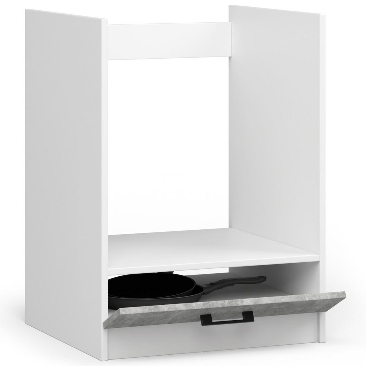 HÄNGESCHRANK Weiß, Beton 82/60/55 - Hellgrau/Weiß, Holzwerkstoff (60/82/55cm) - RAUMHIRSCH FURNITURE
