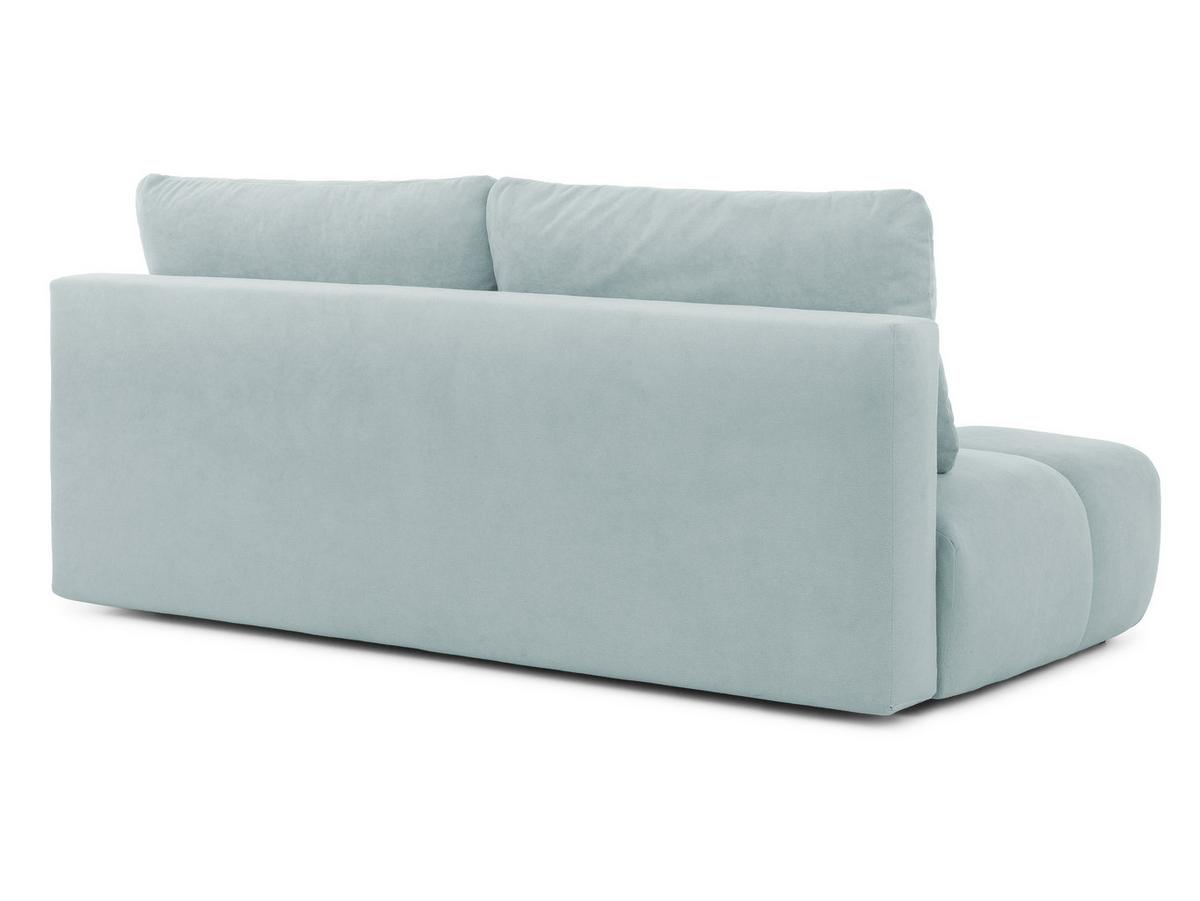 SCHLAFSOFA Belluno aus hochwertigem Blaugrau Plüschstoff mit Bettkasten und tiefen Steppungen in Bubble-Optik - Blaugrau/Schwarz, Holz/Kunststoff (205/87/105cm) - S-Style