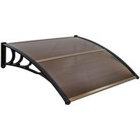HAUSTÜRVORDACH Kaffee - Braun, Kunststoff (122/28/99cm) - COSTWAY