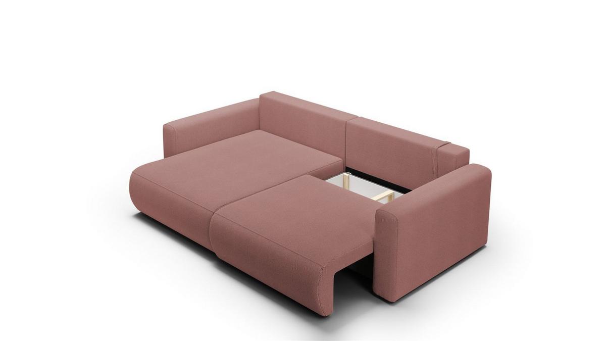 ECKSOFA Chaira Mit Schlaffunktion - Rosa, Holzwerkstoff/Textil (240/149cm) - Fun Möbel