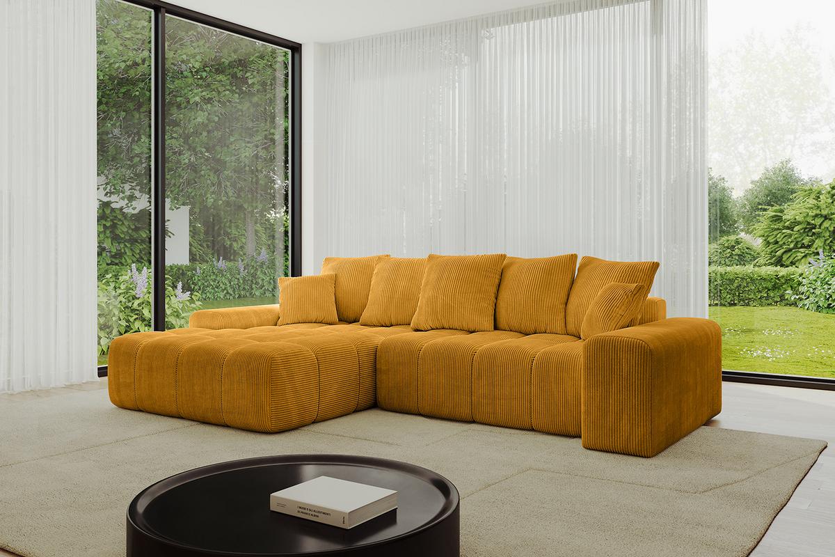 ECKSOFA Ottomane Links ENSI-L - 267x164x69 cm Currygelb - Currygelb, Holzwerkstoff/Kunststoff (267/164cm) - ALTDECOR