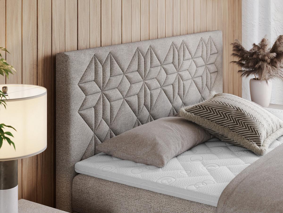 BOXBETT LEILA 120/200 Beige Struktur - H3 - Beige, Holz/Textil (120/200cm) - MKS