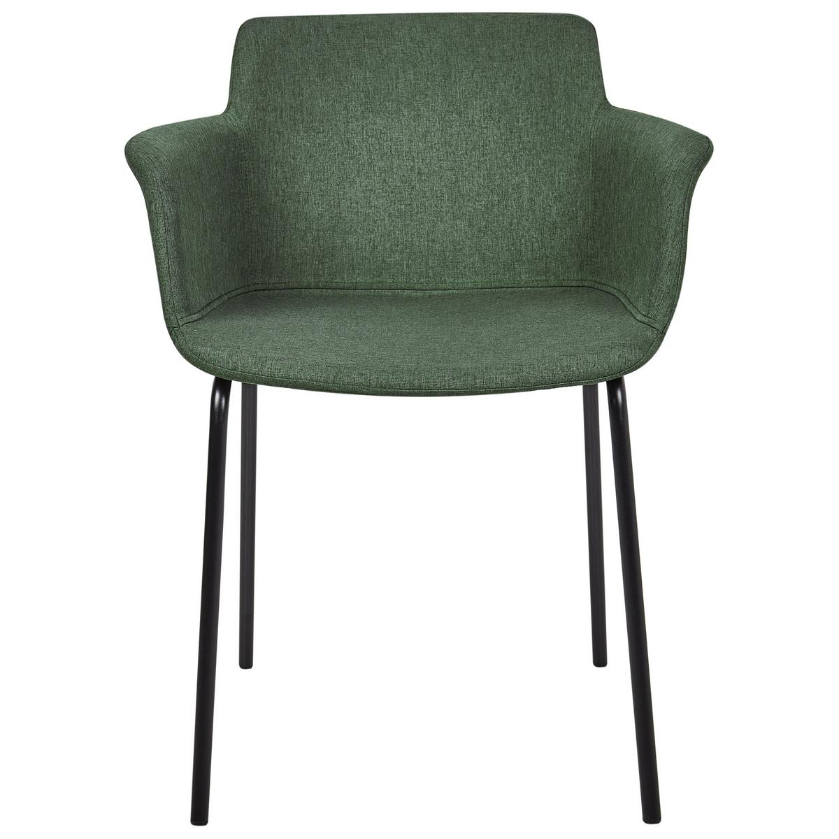 ESSZIMMERSTUHL 2er-Set Grün Belfield - Schwarz/Grün, Textil (45/79/52cm) - Beliani