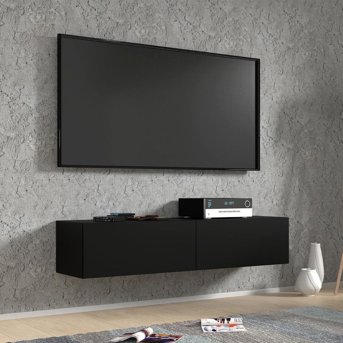 TV-MÖBEL Bali Mattschwarz - Schwarz, Holzwerkstoff (140/30/40cm) - Petits-meubles