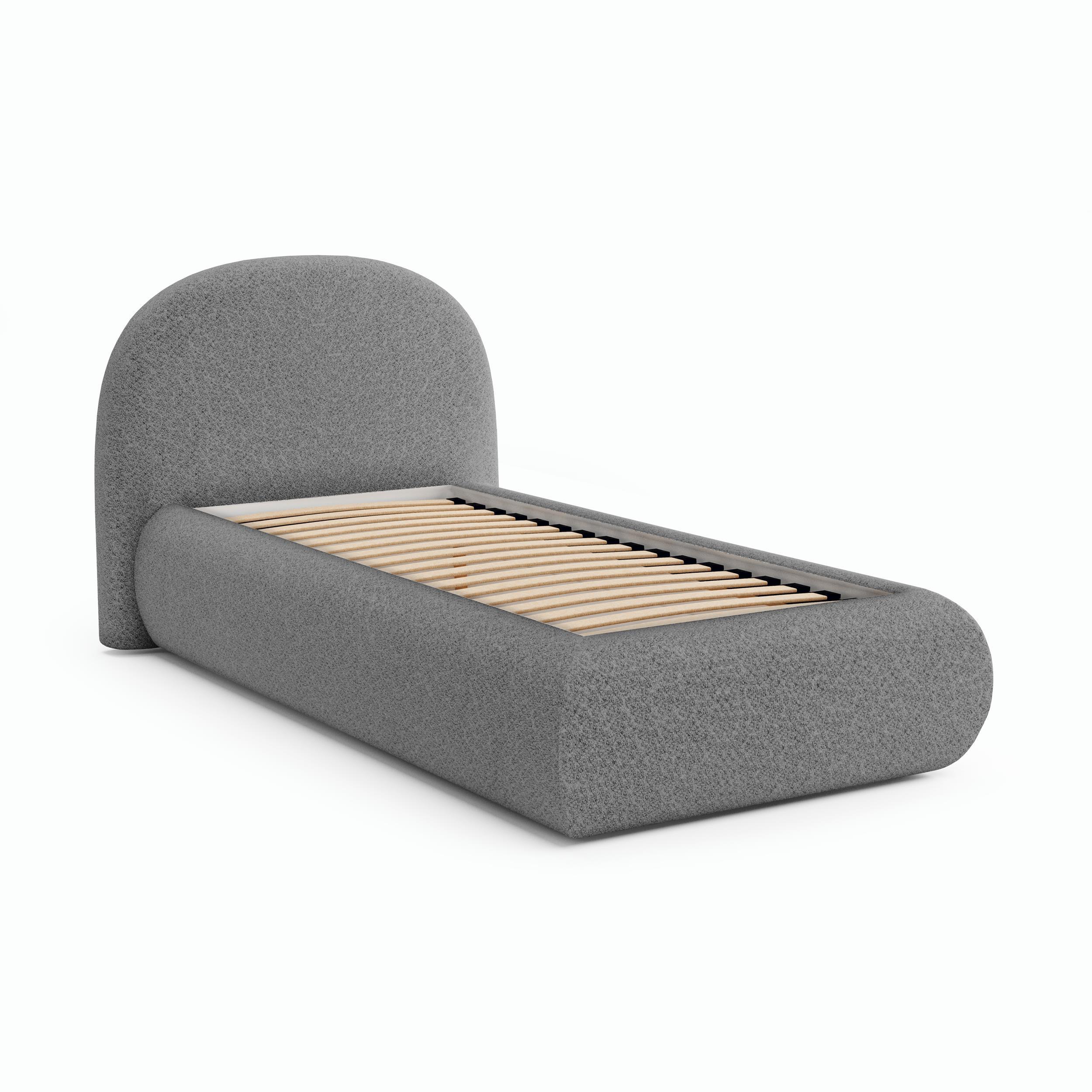 POLSTERBETT Motti 90x200, Einzelbett mit Bettkasten, ohne Matratze, Dunkelgrau - Dunkelgrau, Holzwerkstoff (90/200cm) - Beautysofa