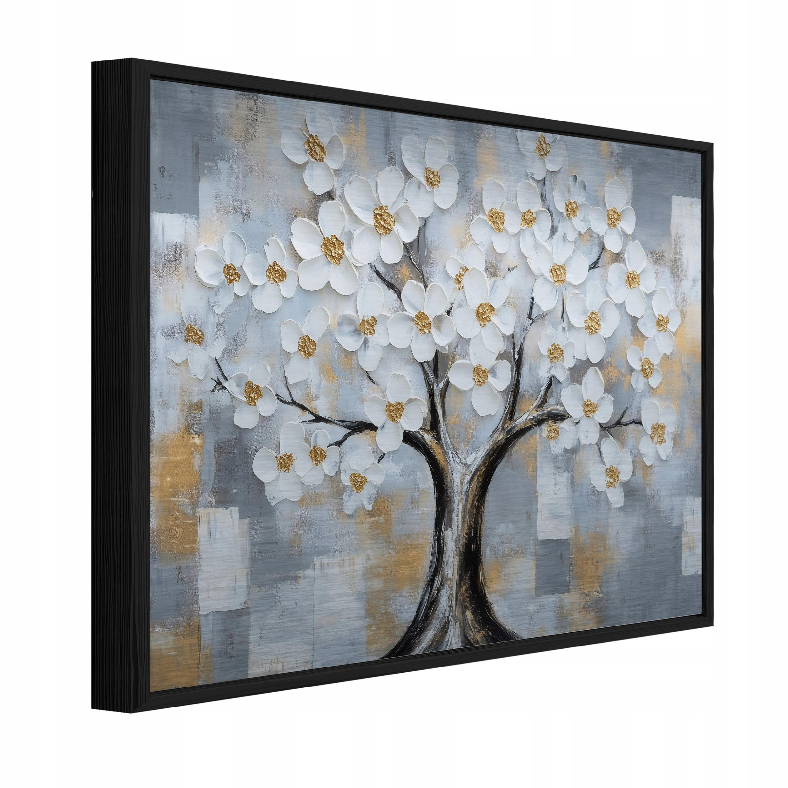 BILDER mit Rahmen Baum Blumen Grau 150x100 cm - Multicolor, Metall (150/100cm) - Wallarena