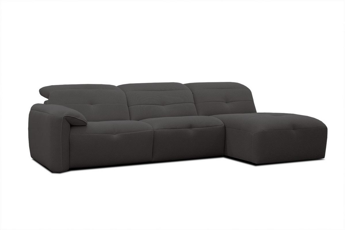 ECKSOFA TRENTO 4-Sitzer, dunkelgrau - Dunkelgrau/Schwarz, Holzwerkstoff/Kunststoff (262/165cm) - Wozimo