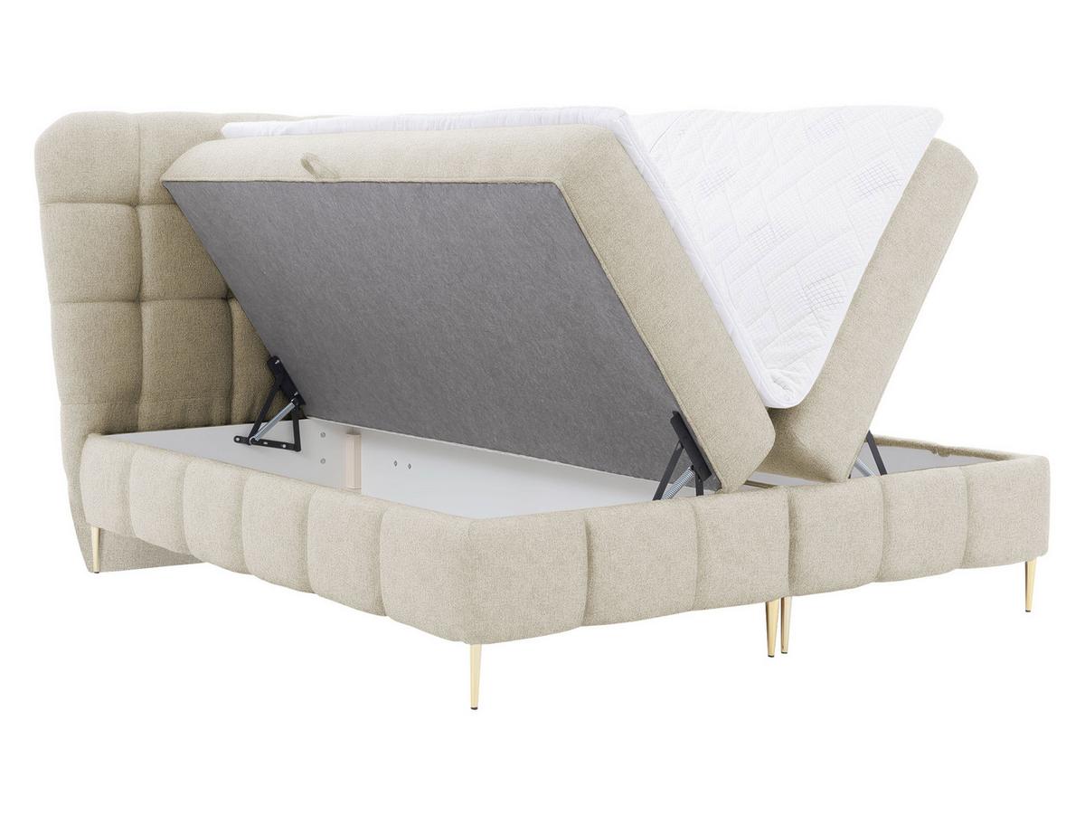 BOXBETT Lolly - H3 - Goldfarben/Dunkelblau, Holz/Textil (160/200cm) - MIRJAN24