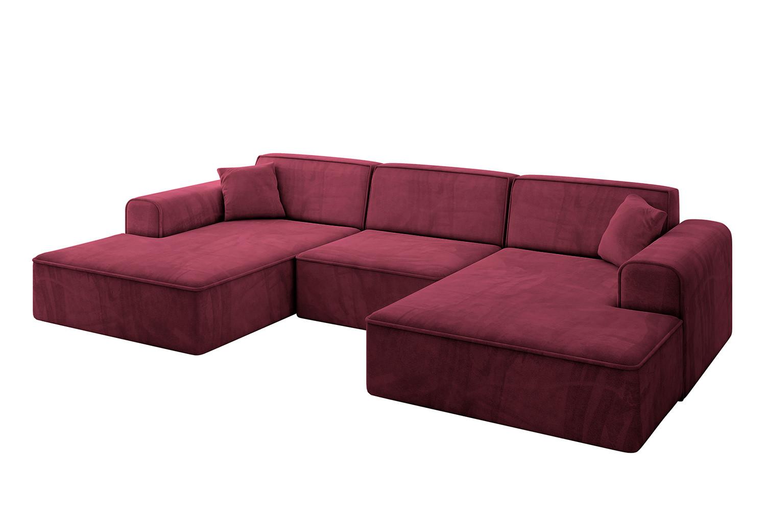 WOHNLANDSCHAFT IREA-U1-v3 - 301x165x77 cm Bordeauxrot - Bordeaux, Holzwerkstoff/Textil (301/77/165cm) - ALTDECOR