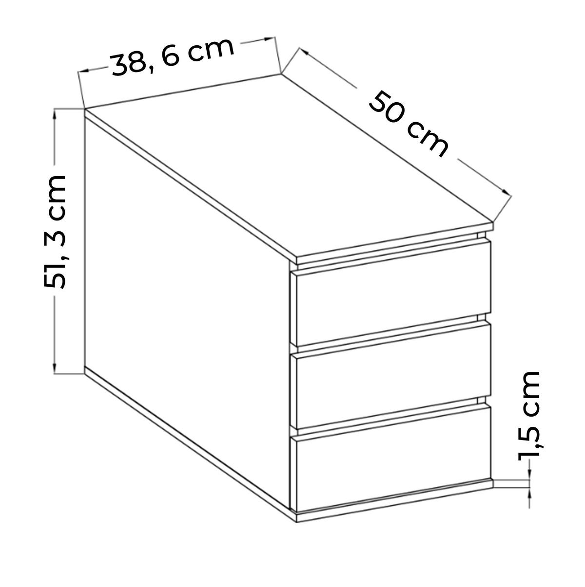SCHUBKASTENEINSATZ Storicos Weiß 38,6/51,3/50 cm - Modern - Weiß, Holzwerkstoff/Kunststoff (38.6/51.3/50cm) - AX Living