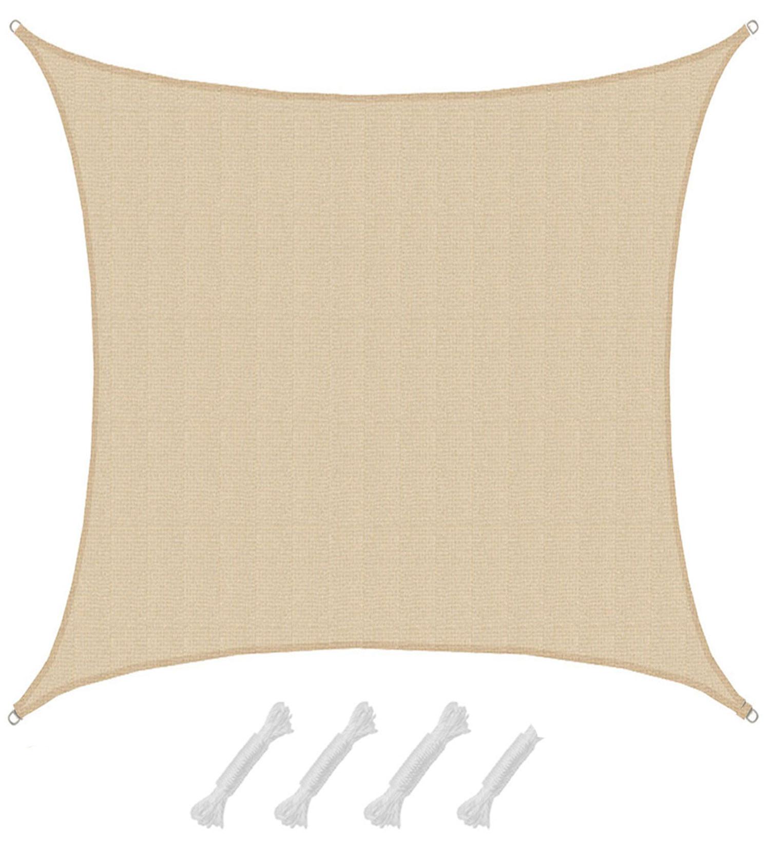 UV-SONNENSEGEL 7/7 m, Viereckig, Wasserdurchlässig, Beige - Beige, Kunststoff (700/700cm) - Amanka