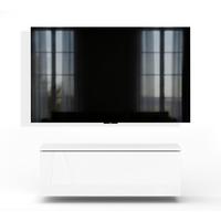 LOWBOARD Barvo 100 Weiß Matt / Weiß Hochglanz 100/34/32 cm – hängendes TV-Board - Weiß, Holzwerkstoff (100/34/32cm) - AX Living