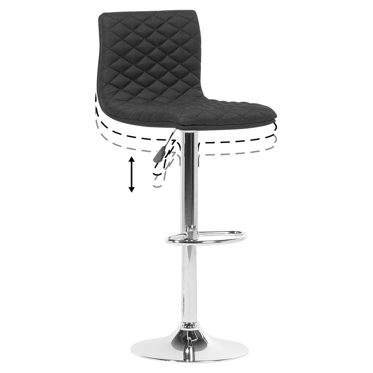 BARHOCKER 2er-Set Polsterbezug Schwarz Orlando - Schwarz, Textil/Metall (38/110/38cm) - Beliani