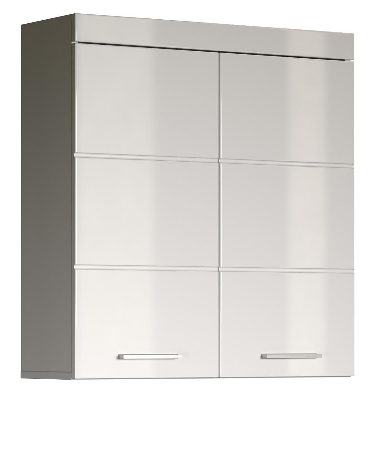 HÄNGESCHRANK weiß Hochglanz 73 x 77 cm, Badschrank hängend - Weiß, Holzwerkstoff/Kunststoff (73/77/23cm) - Top.Furn
